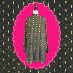 Unique Vintage Smak Parlour Green Animal Print Gold Foil Accents Mini Dress 1X